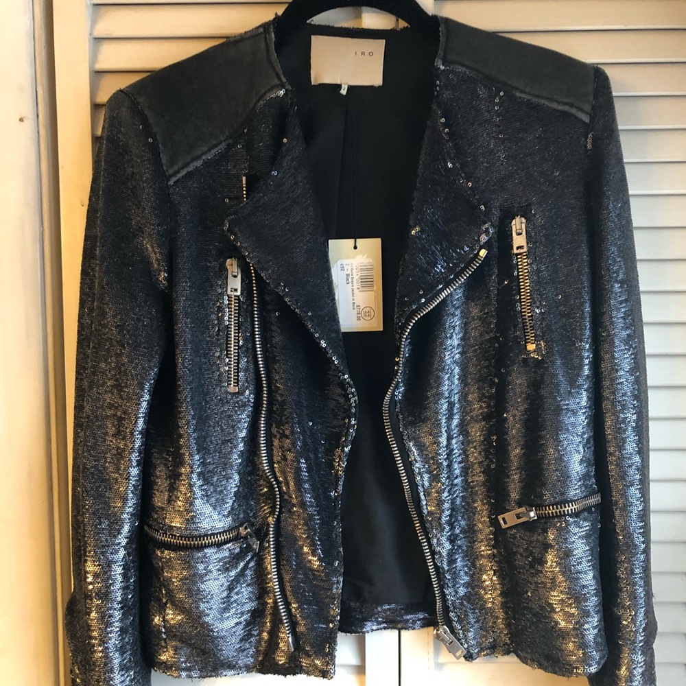 IRO Sequin Moto Jacket